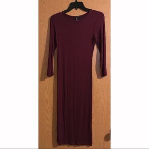 Burgundy bodycon midi dress